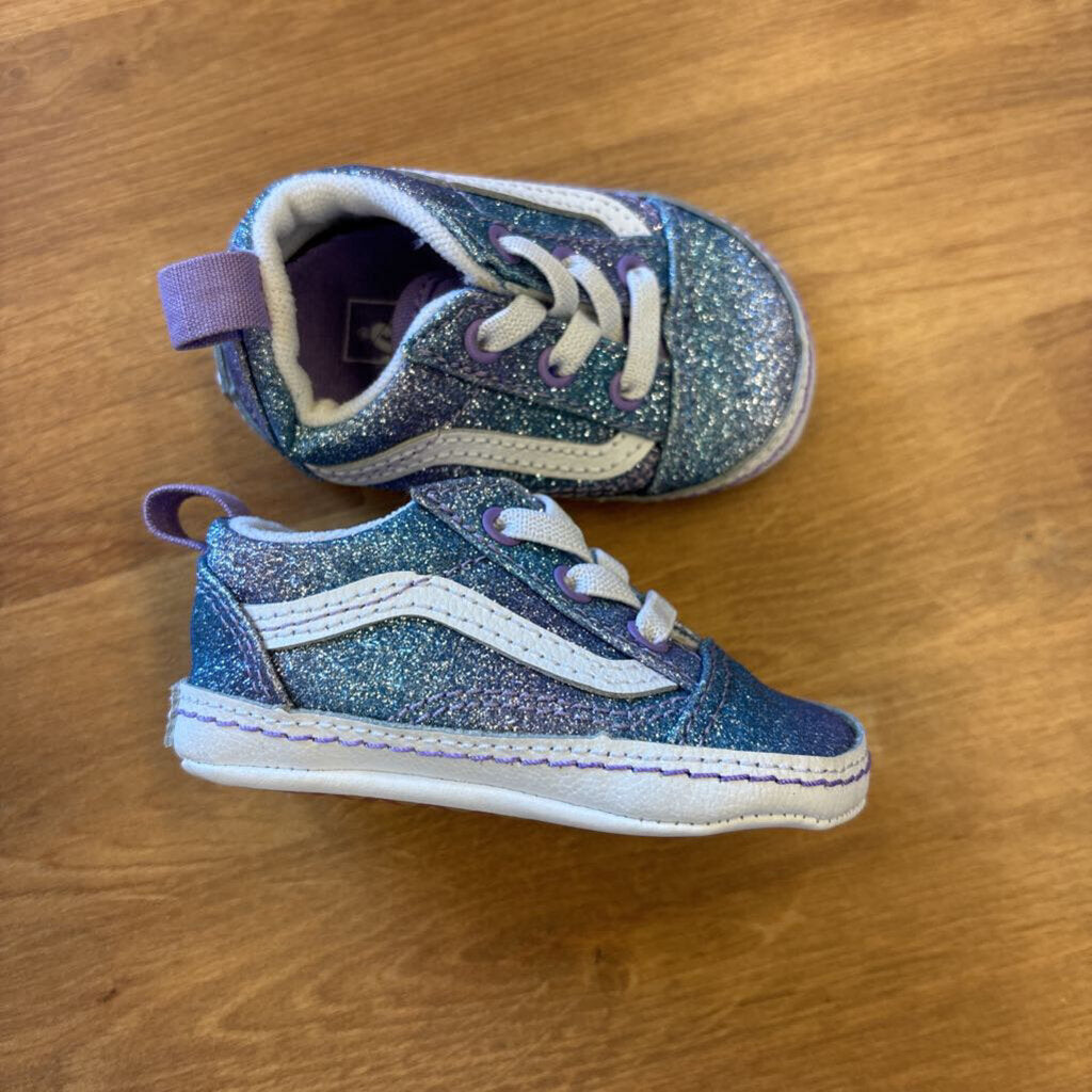Vans Blue Sparkle Crib Shoes - 2