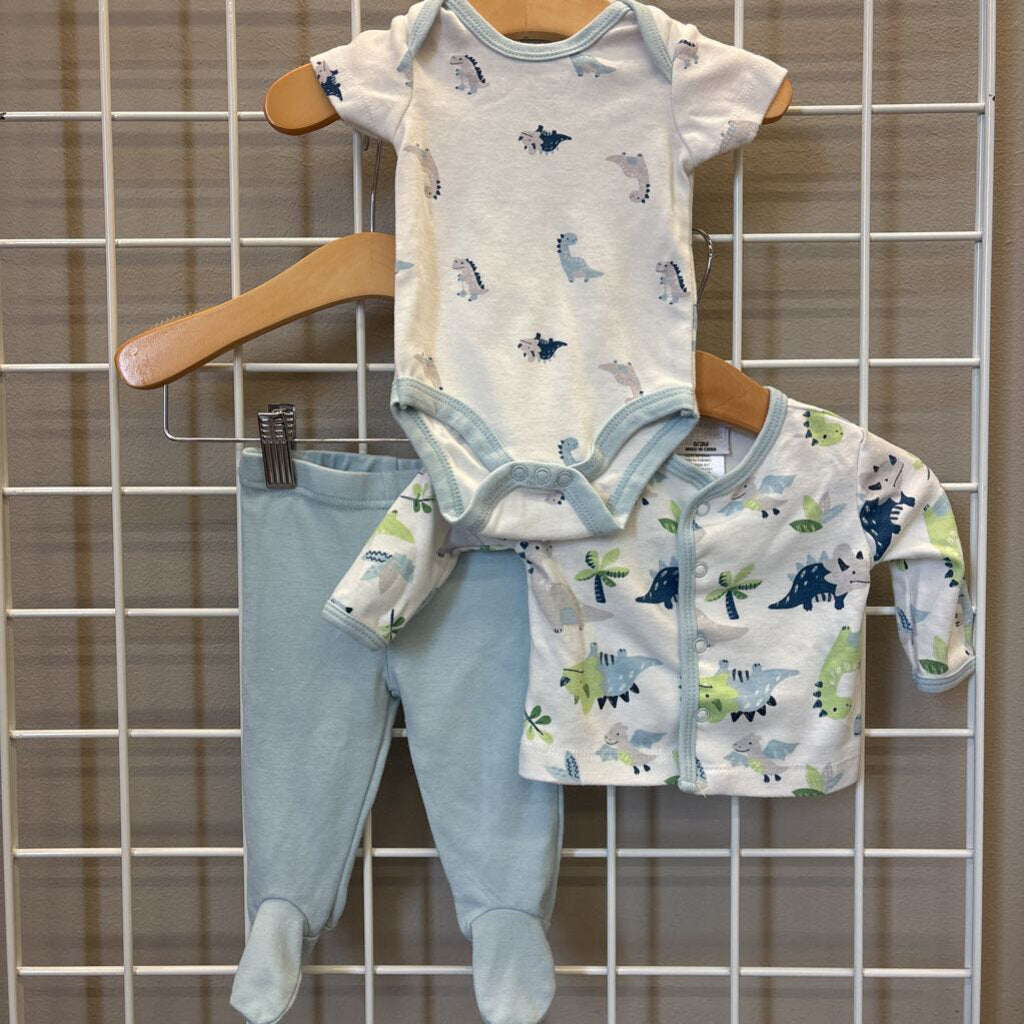 Little Chickadees Dino Three Pc Set - 0/3m