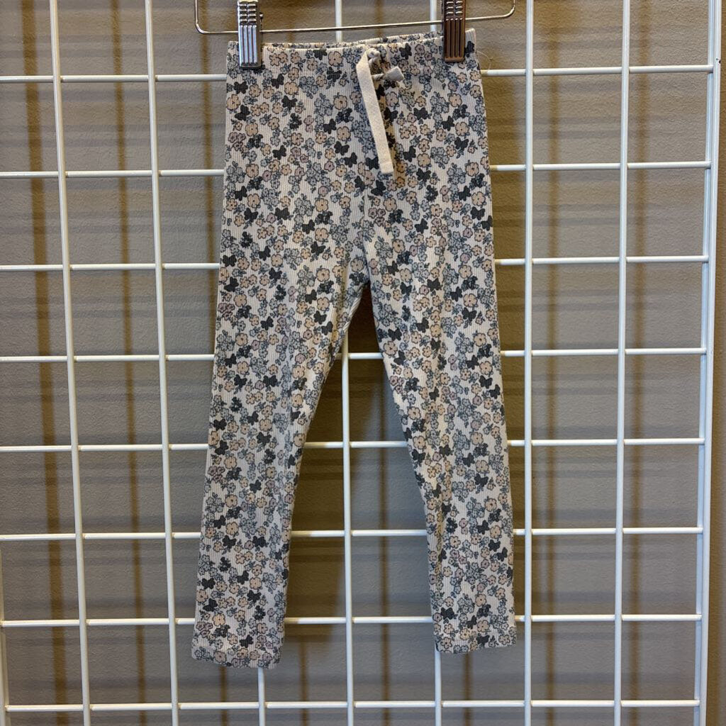 Zara Ribbed Floral Leggings - 3/4