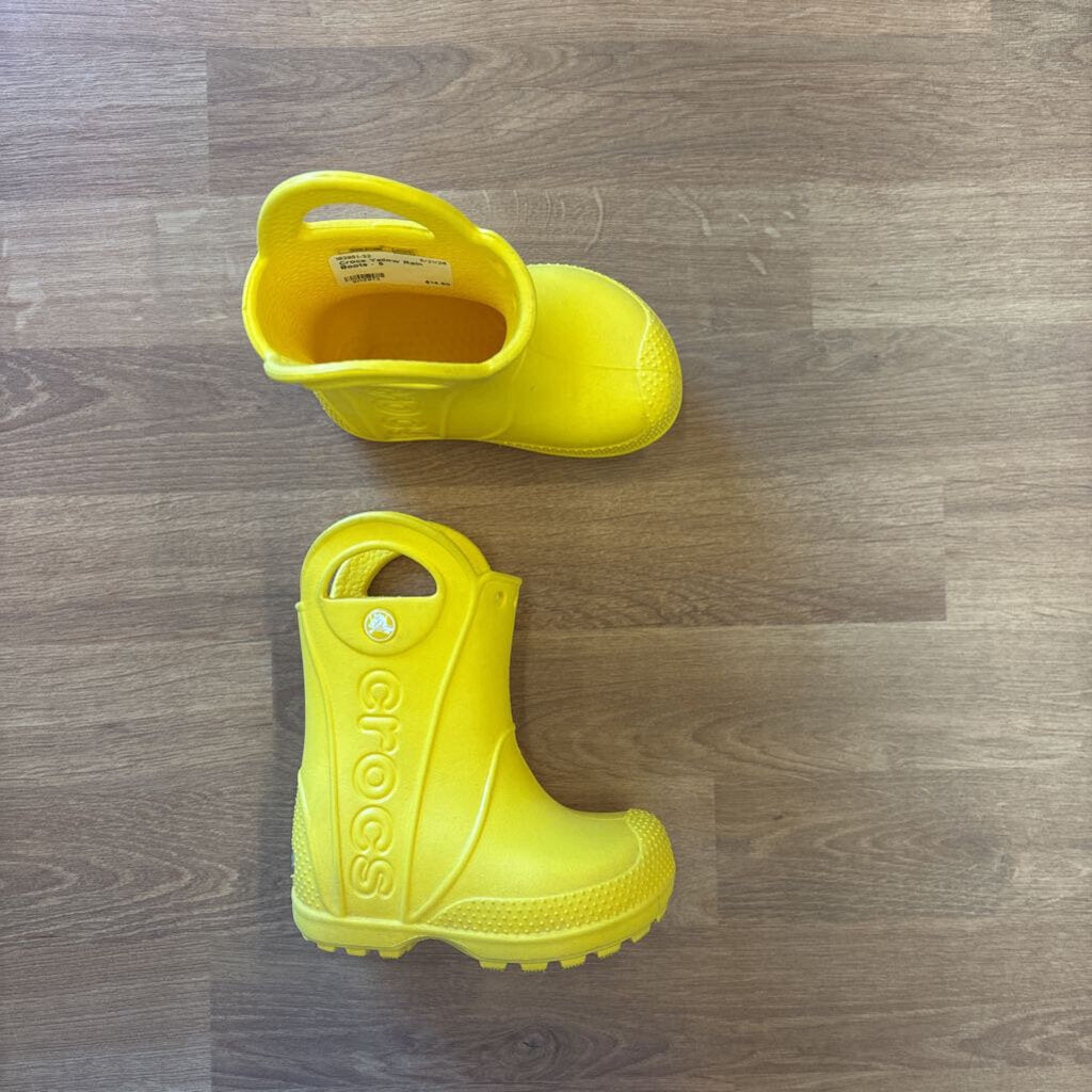 Crocs Yellow Rain Boots - 5
