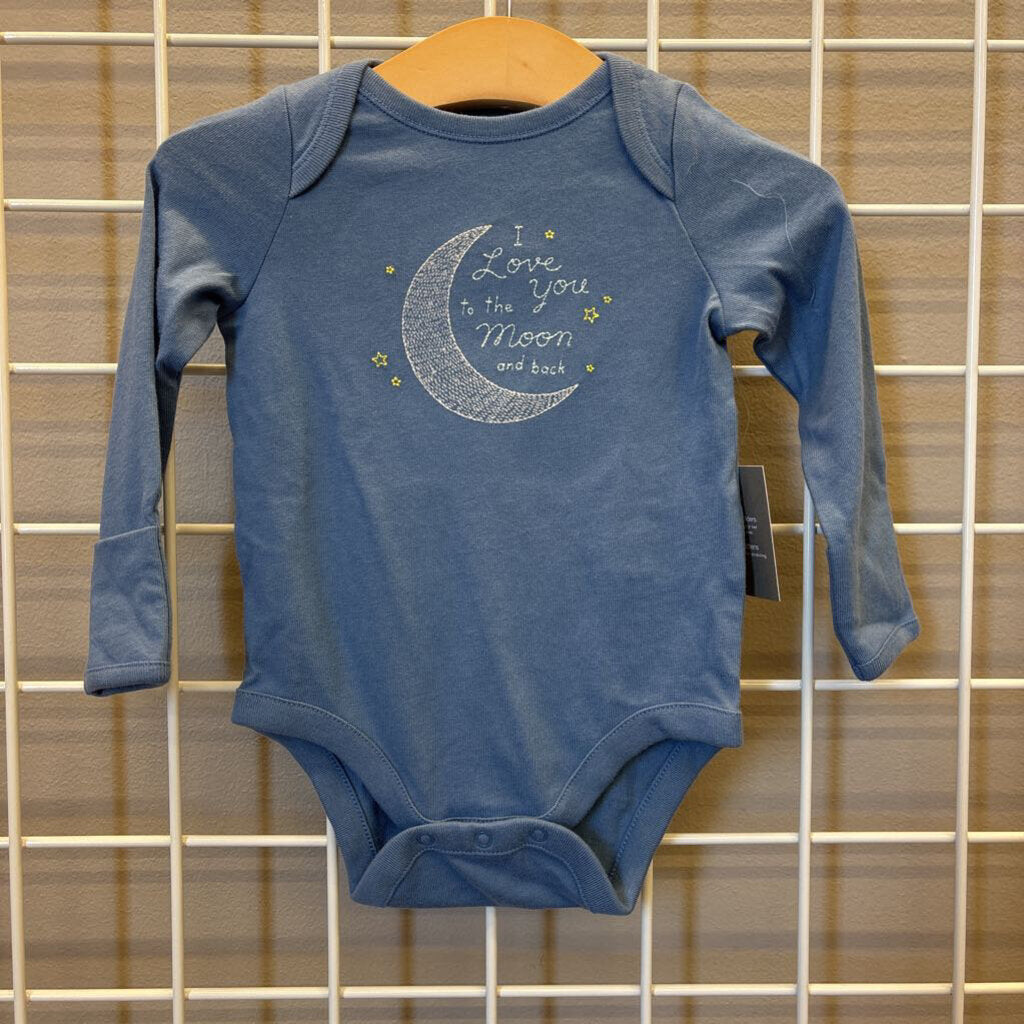 NWT Baby Gap Moon LS Onesie - 3/6m