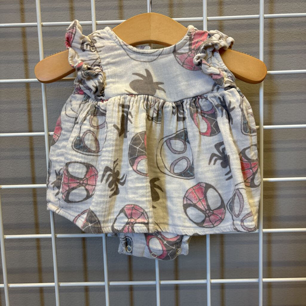 Spidey & Friends Linen Bodysuit Dress - NB