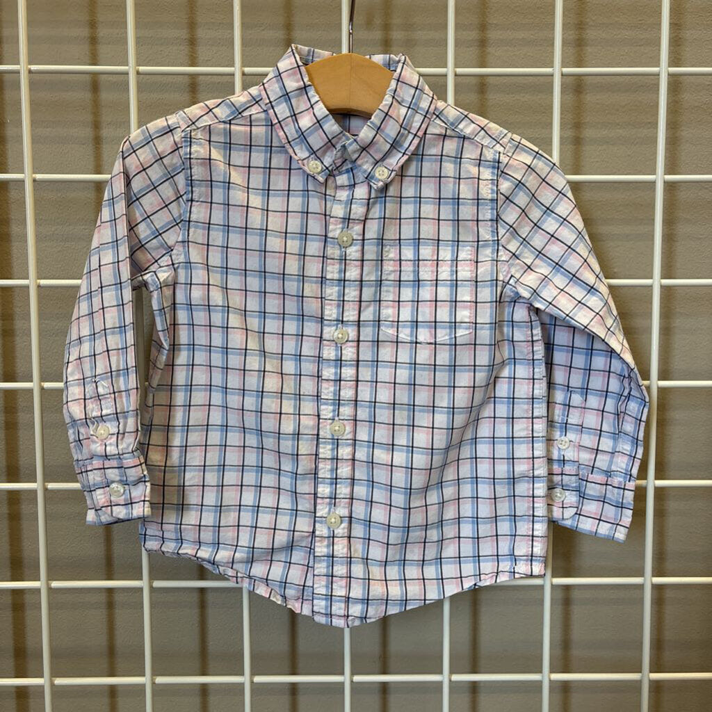 Janie & Jack Plaid LS Button Up - 18/24M