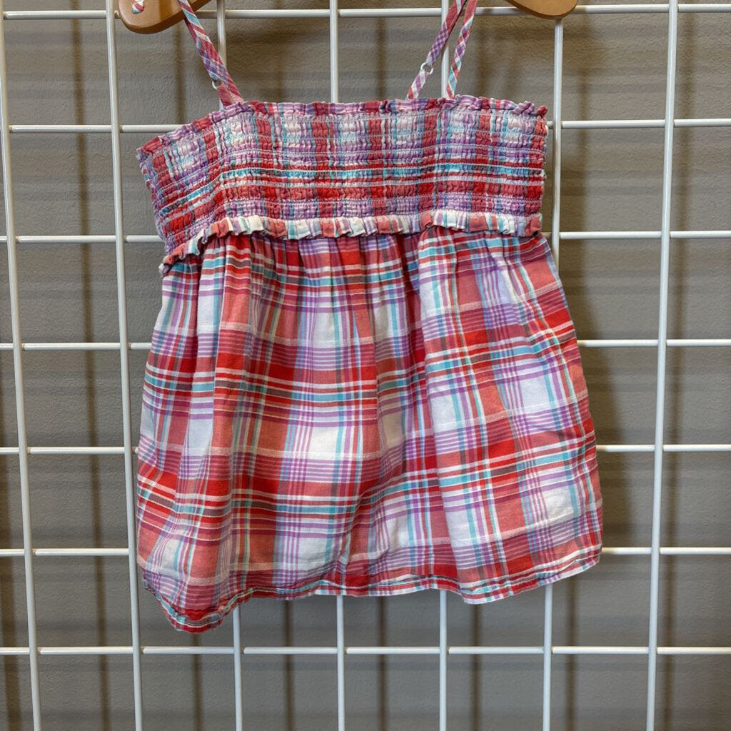 Cat & Jack Smocked Plaid Tank - 6