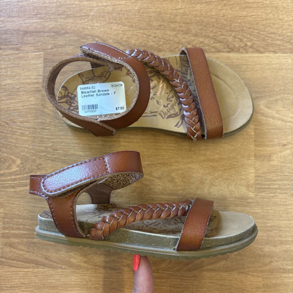 Blowfish Brown Leather Sandals - 7