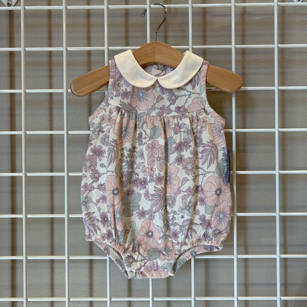 City Mouse Floral Bubble Romper (small mark on front) - 6/9m