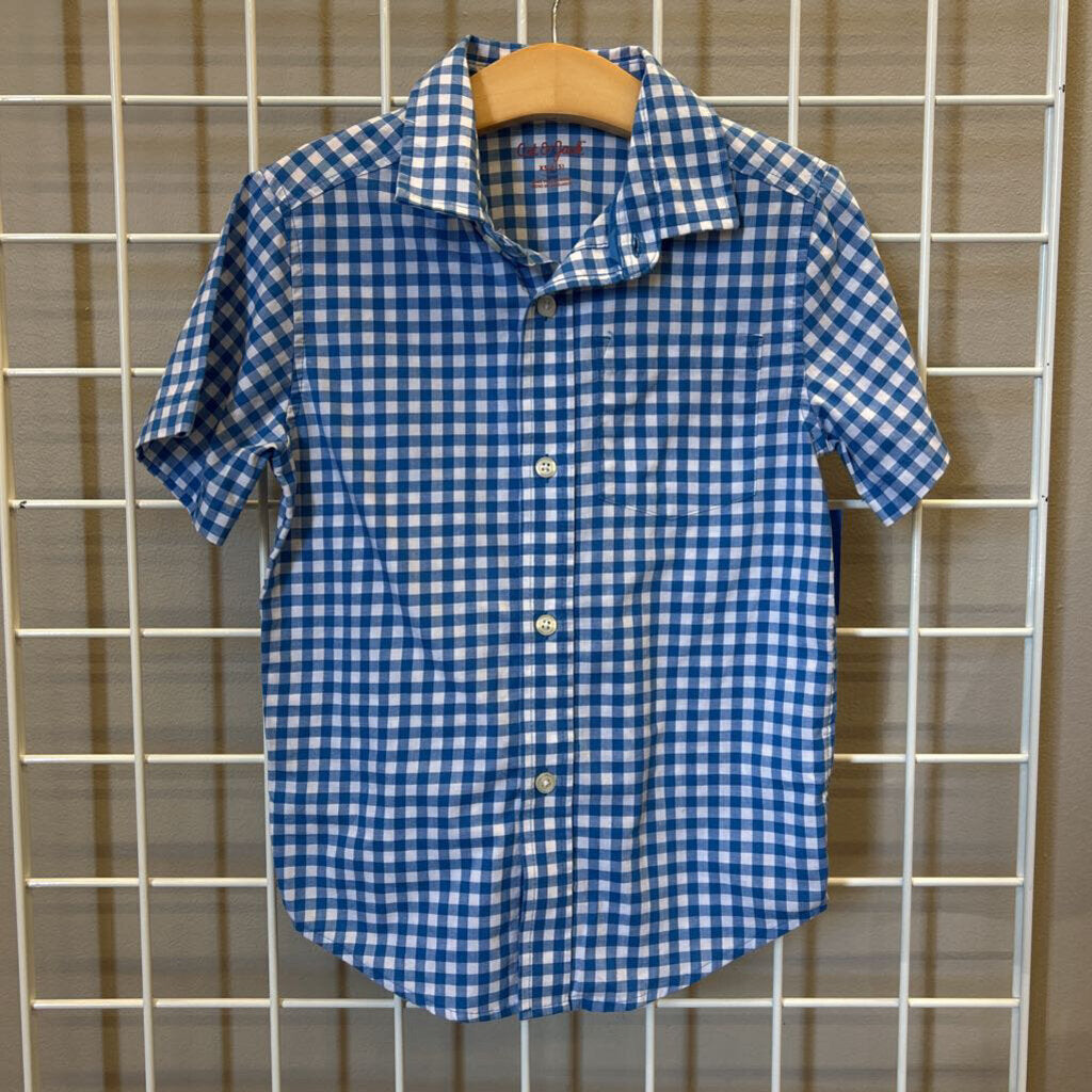 Cat & Jack Gingham SS Button Up - 4/5