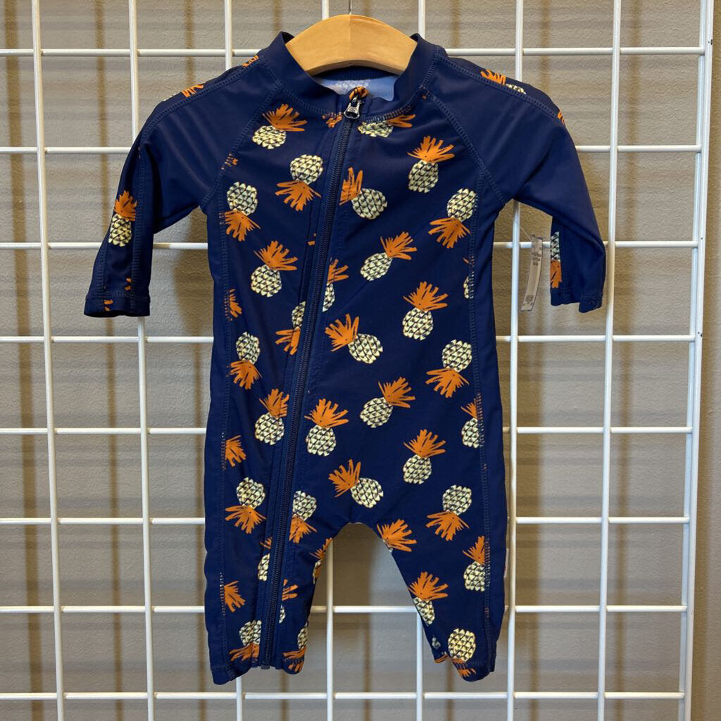 Swim Zip Pineapple LS One Pc Swim - 0/6m