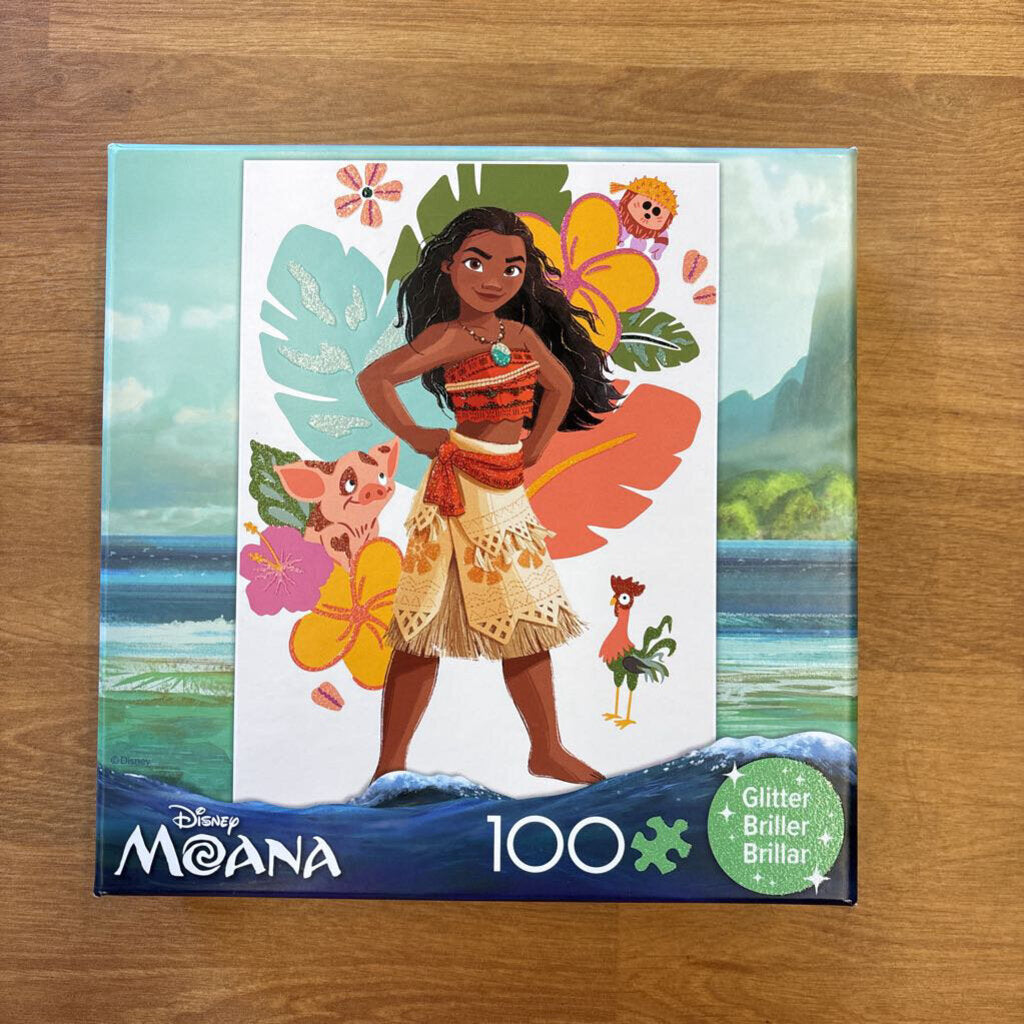 Moana Glitter Puzzle - 100pc