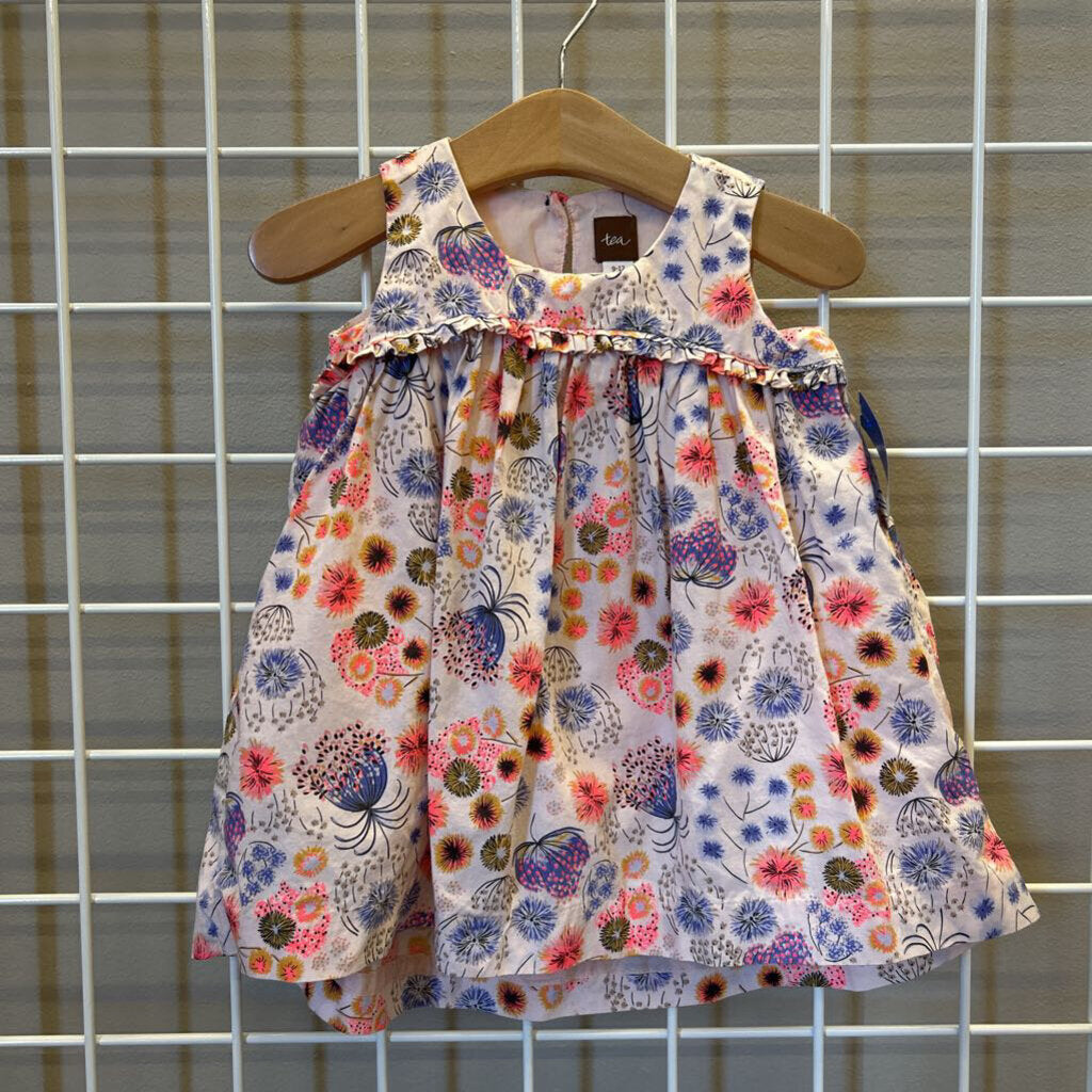 Tea Neon Floral Tank Dress - 9/12m