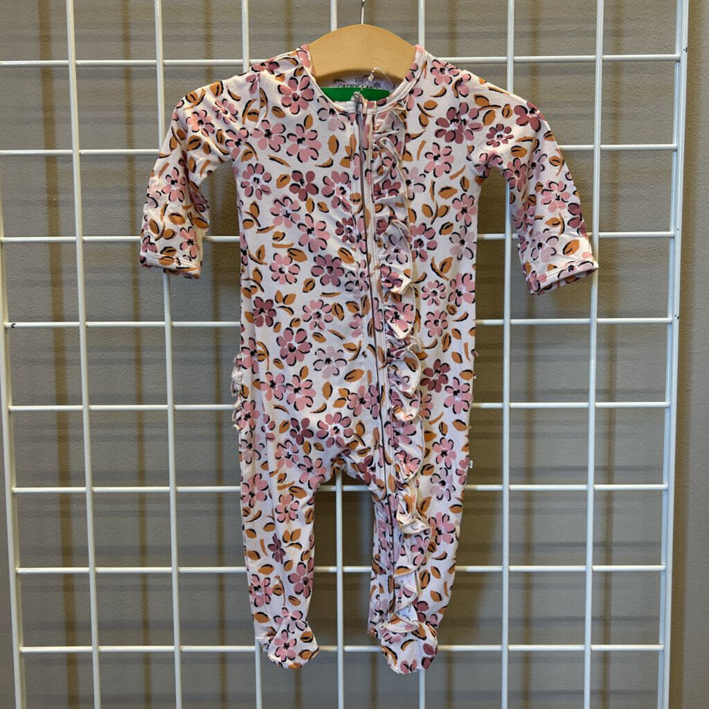 Caden Lane Bamboo Floral Zip Sleeper - 0/3m