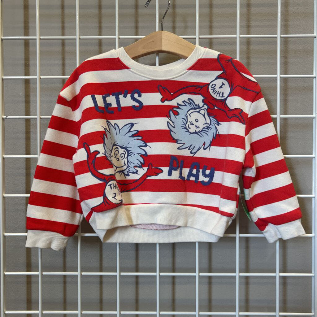 Dr. Seuss Stripe Crewneck -3T