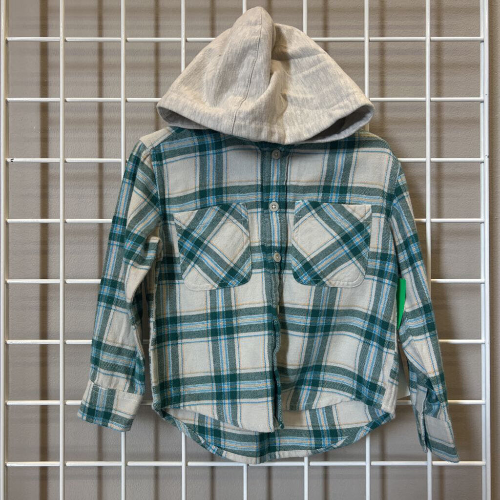 NWT Tucker + Tate Plaid LS Button Up Hoodie - 2