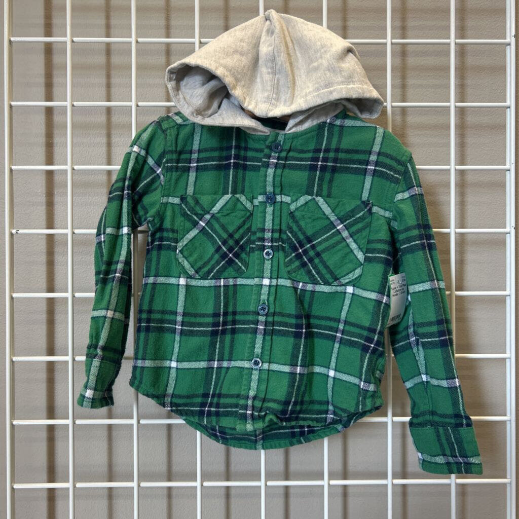 Tucker + Tate Plaid LS Button Up Hoodie - 2