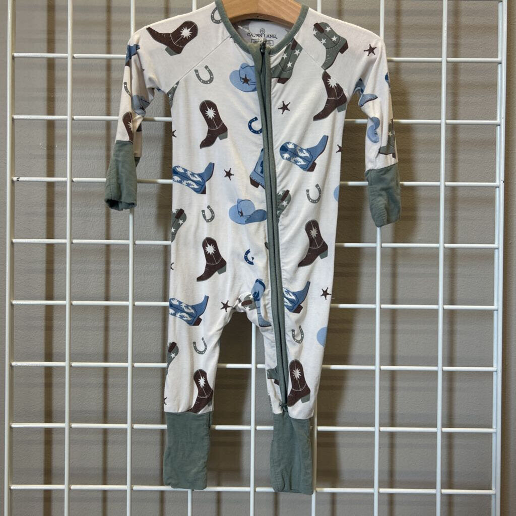 Caden Lane Bamboo Cowboy Zip Sleeper - 0/3m