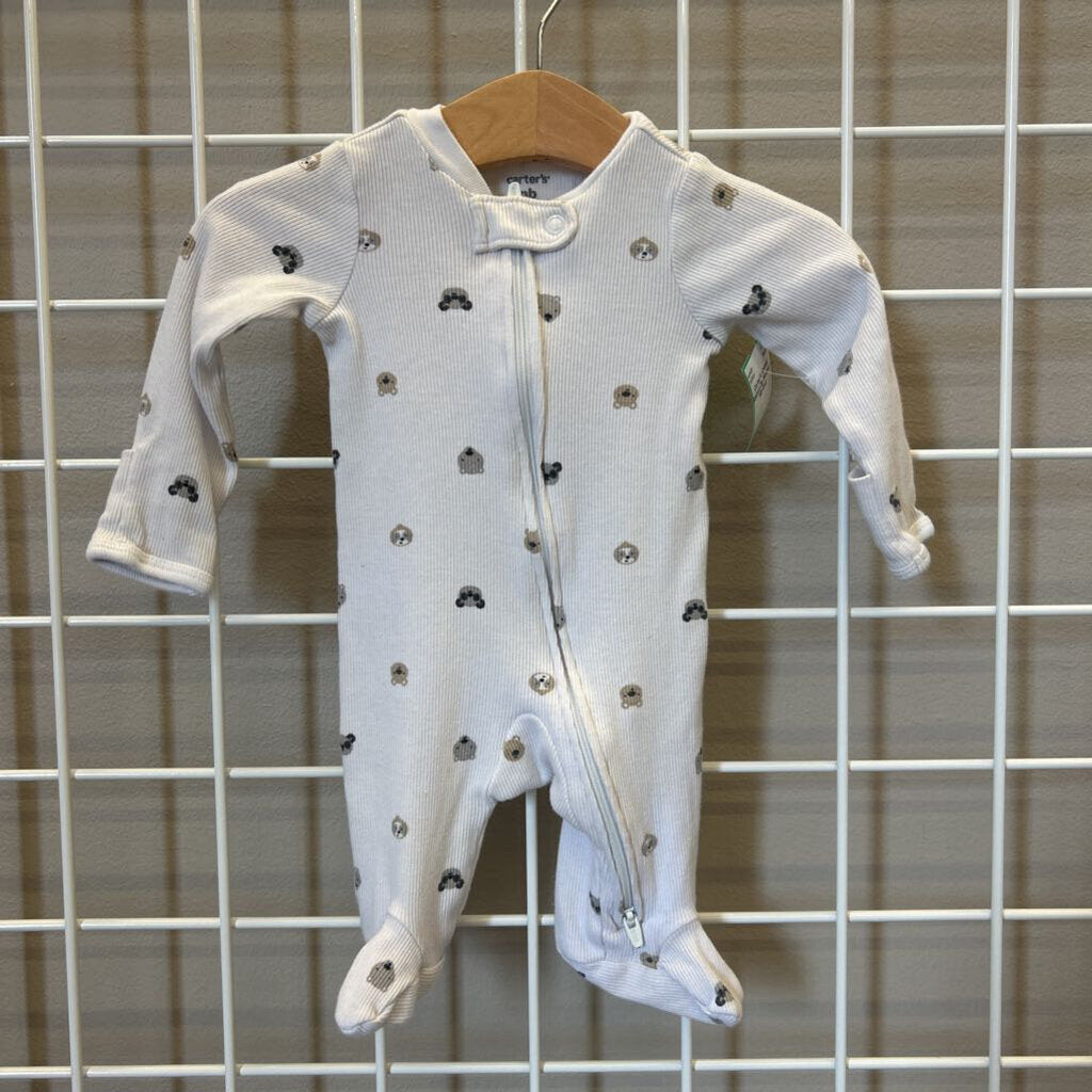 Carter's Animal Ribbed Zip Sleeper - NB