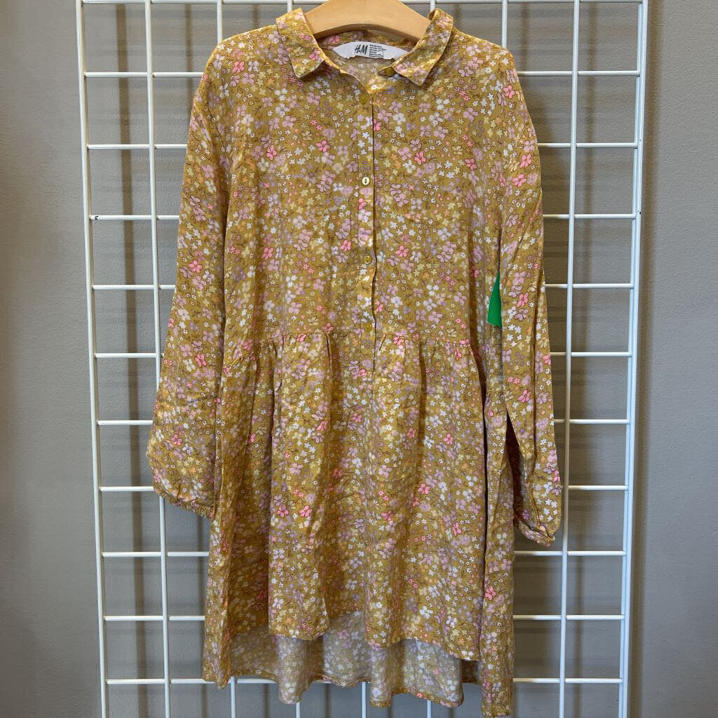 H&M Floral LS Button Up Dress - 10