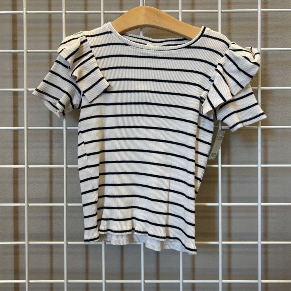 Zara Stripe Ribbed SS Tee - 8/9