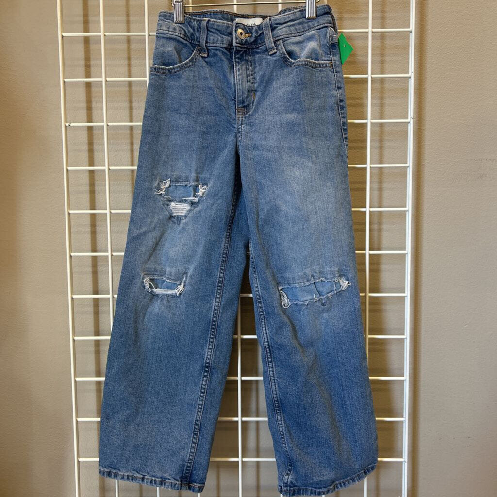 Abercrombie Kids Distressed High Rise Wide Leg Jeans - 11/12 Short