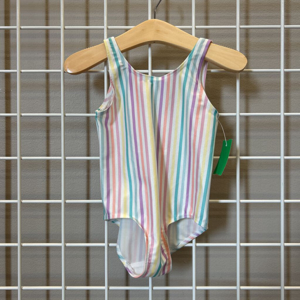 H&M Stripe One Pc Swim - 18/24m