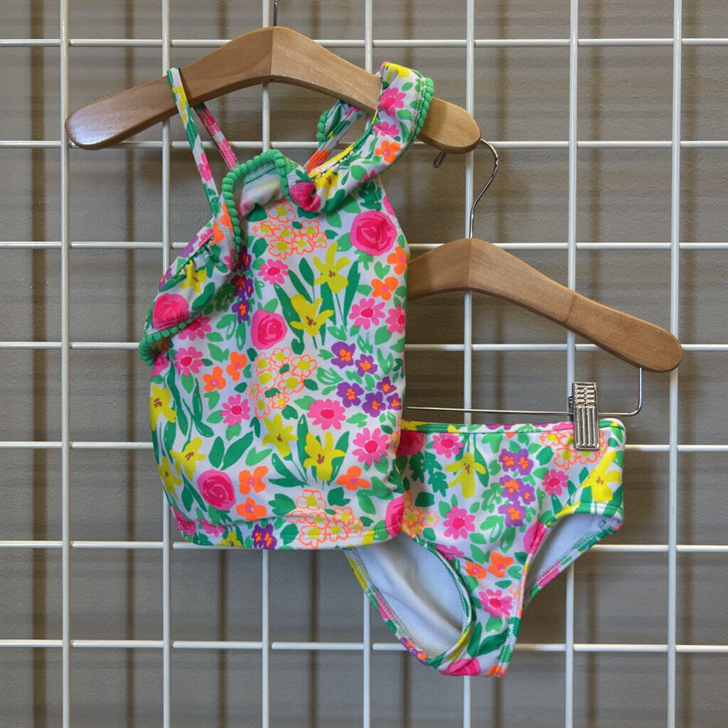 Cat & Jack Floral Two Pc Swim - 3T