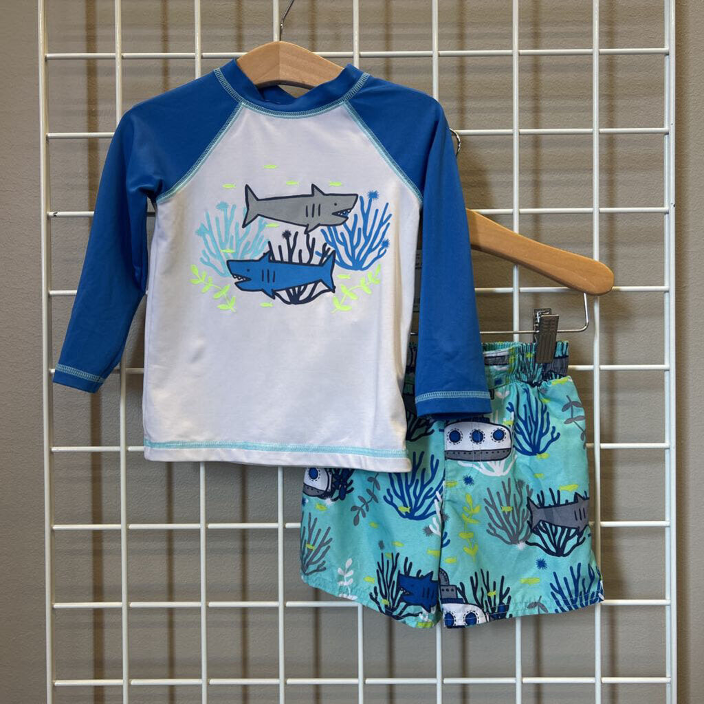 Cat & Jack Shark Swim Set - 2T