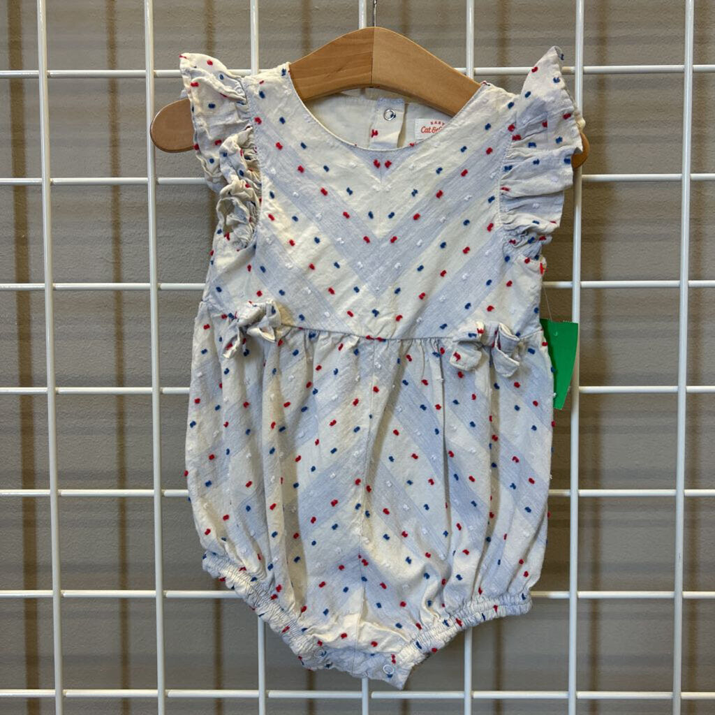 Cat & Jack Swiss Dot Bubble Romper - 18m