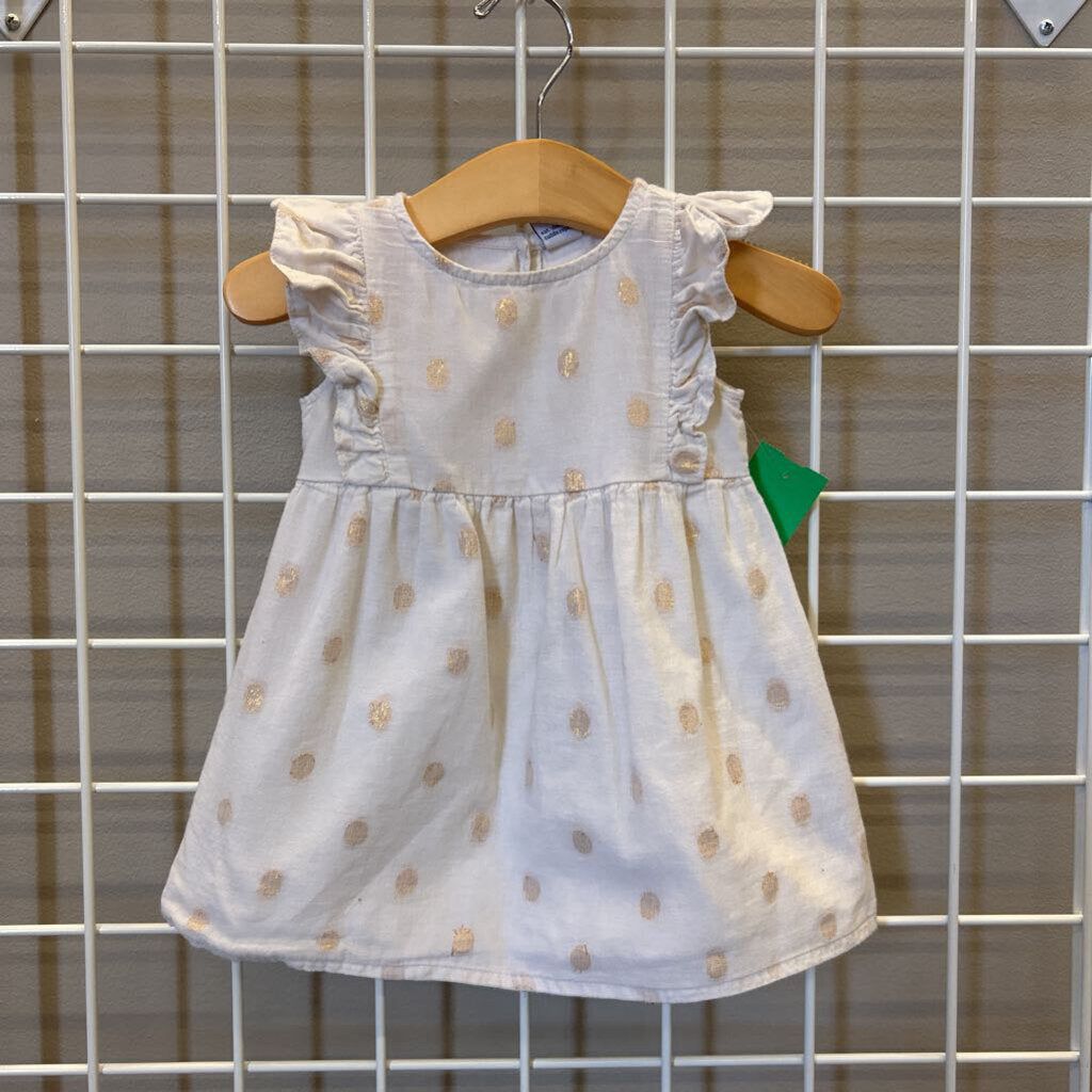 Old Navy Shimmer Dot SS Dress - 6/12m