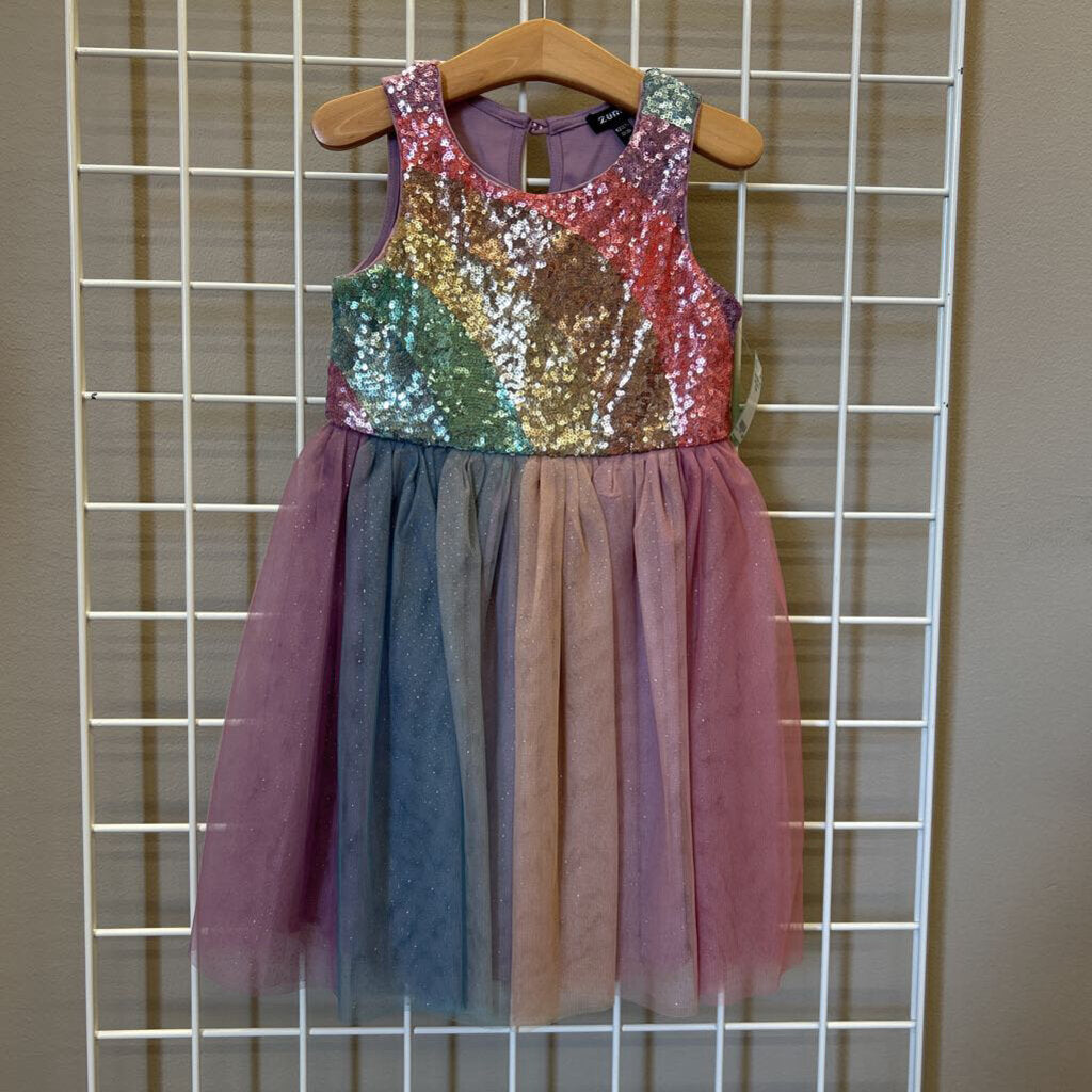 Zunie Sequin Tulle Tank Dress - 6