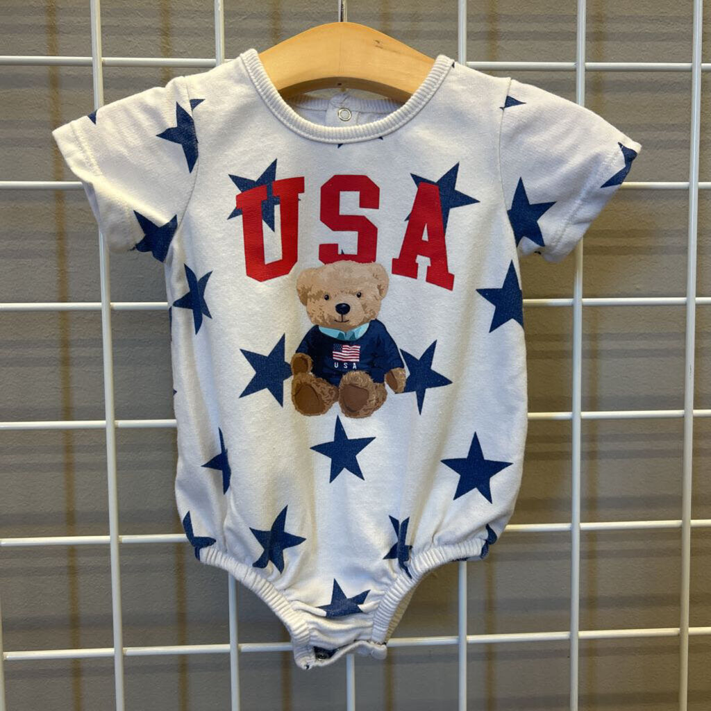 USA Bear Bubble Romper - 3/6m