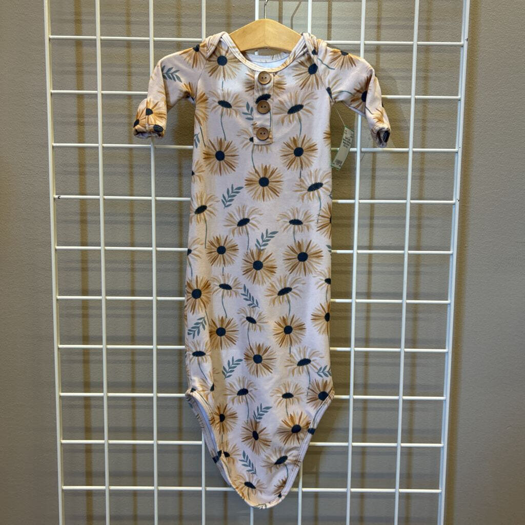 Caden Lane Bamboo Sunflower Sleeping Gown - 0/3m