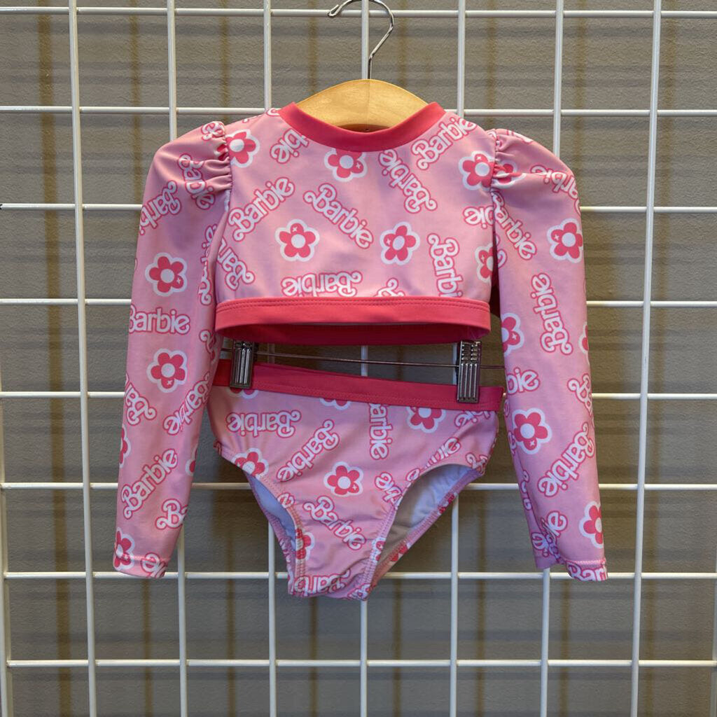 Barbie LS Crop Top/Bottoms Two Pc Set (some wear on bottoms) - 2T