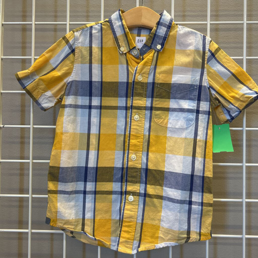 Gap Kids Plaid SS Button Up - 4/5