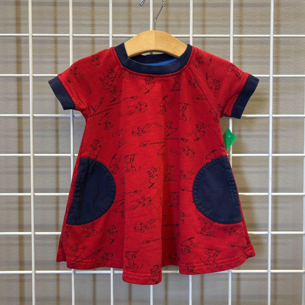 Hanna Andersson Snoopy SS Swing Dress - 18/24m