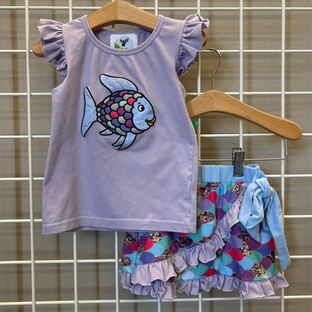 Down by the Bay Rainbow Fish Two Pc Set - 3T