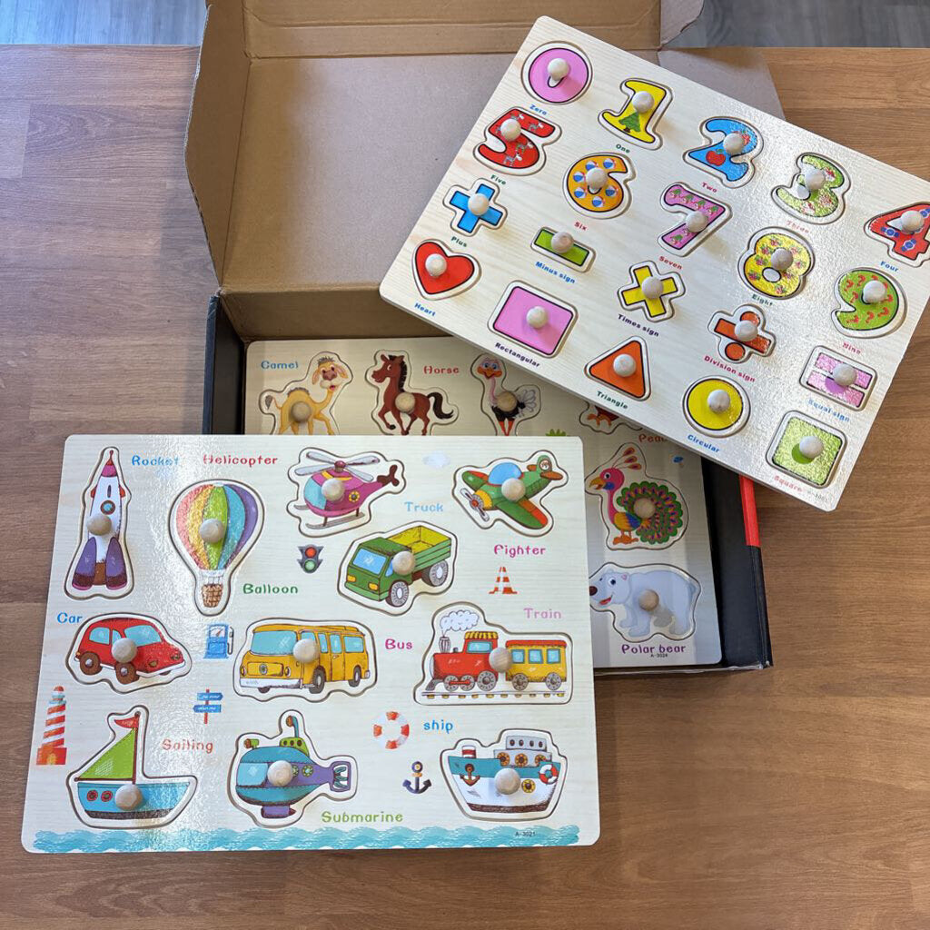 Set pf 3 Wood Puzzles