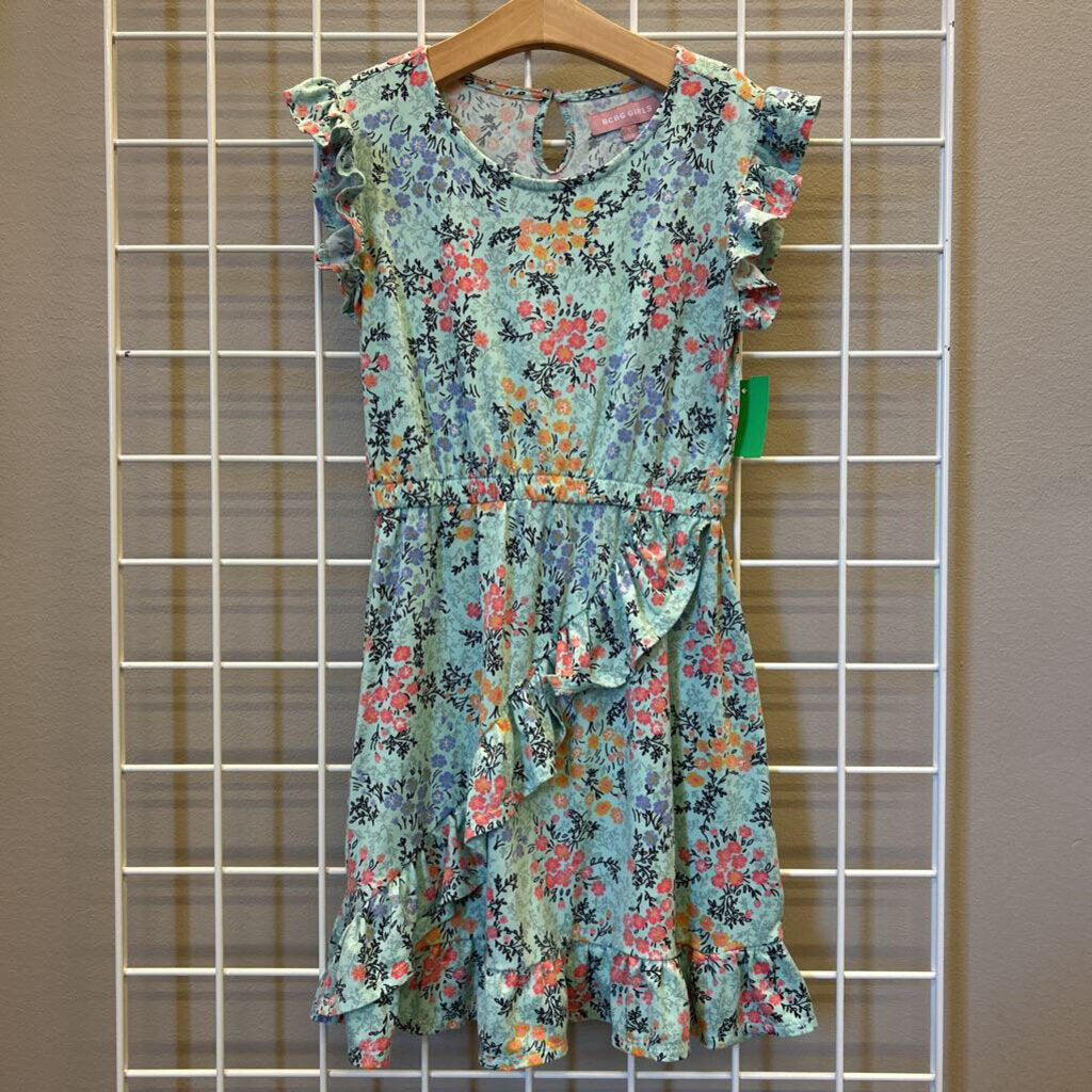 BCBG Girls Floral Ruffle SS Dress - 7/8