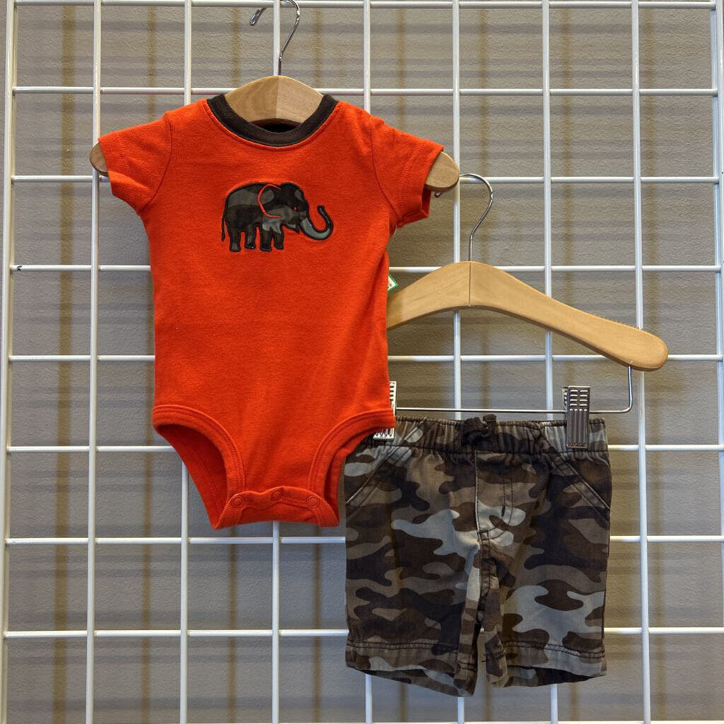 Carter's Camo Elephant Two Pc Set - 3m