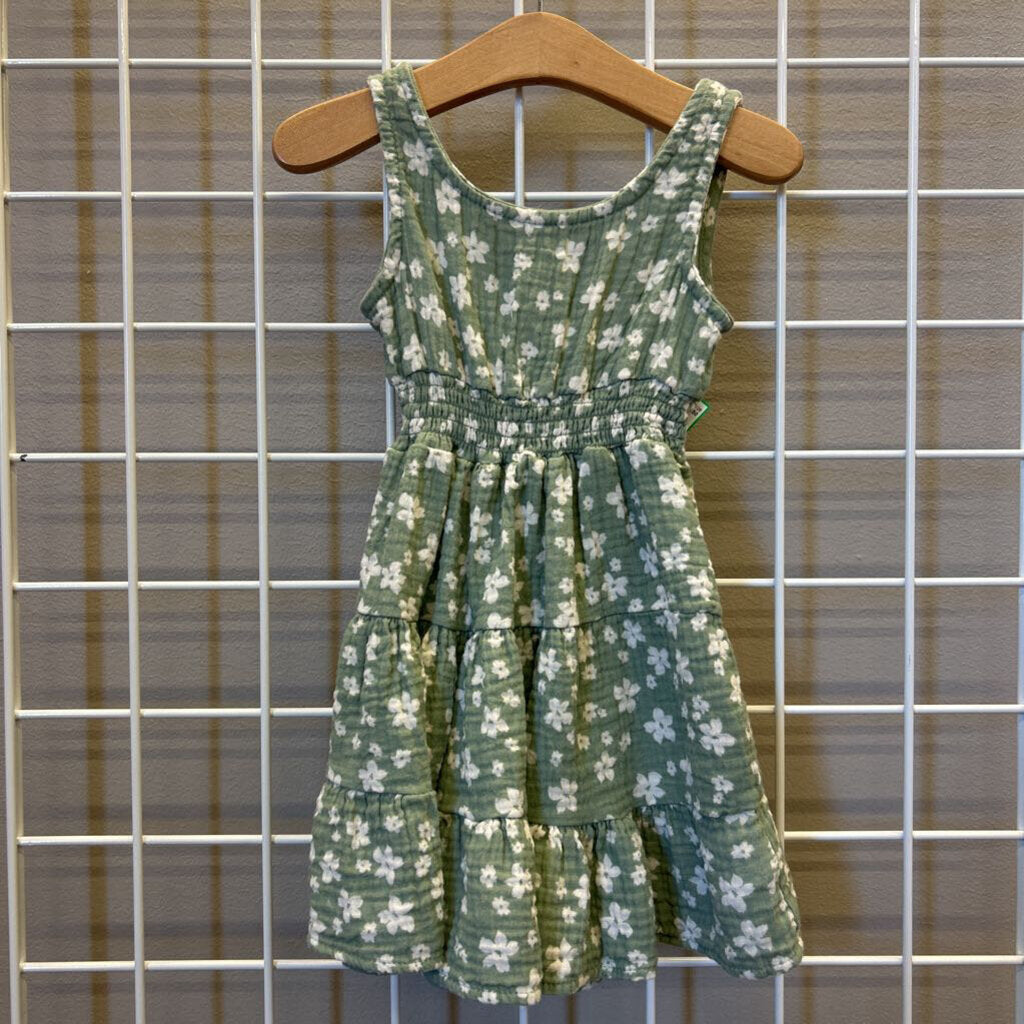 Bear Paw Linen Floral Tank Dress - 3T