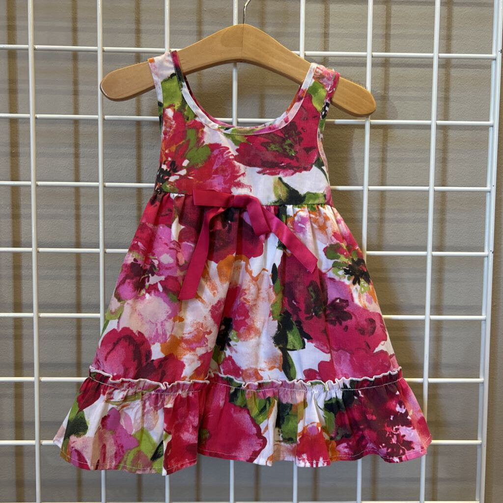 Pinky Floral Tank Dress - 2T