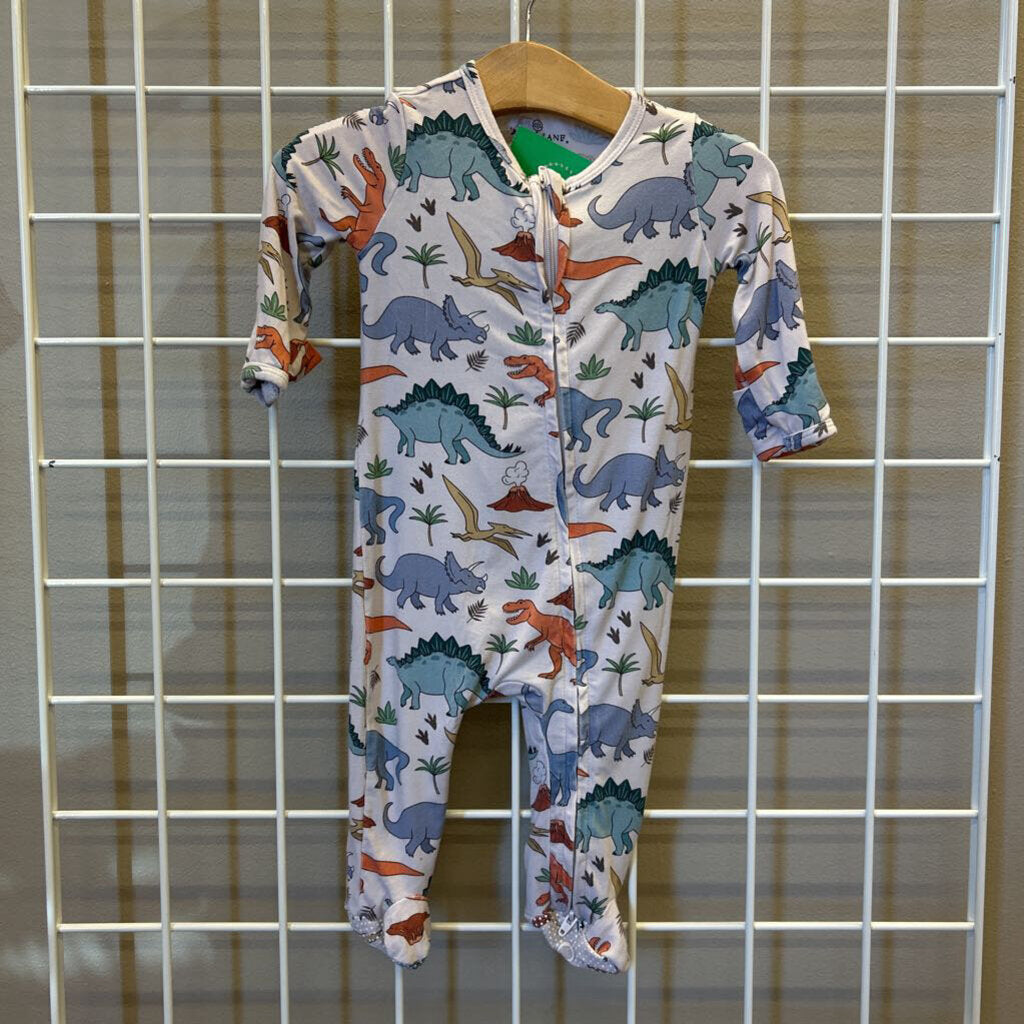 Caden Lane Bamboo Dino Zip Sleeper - 0/3m