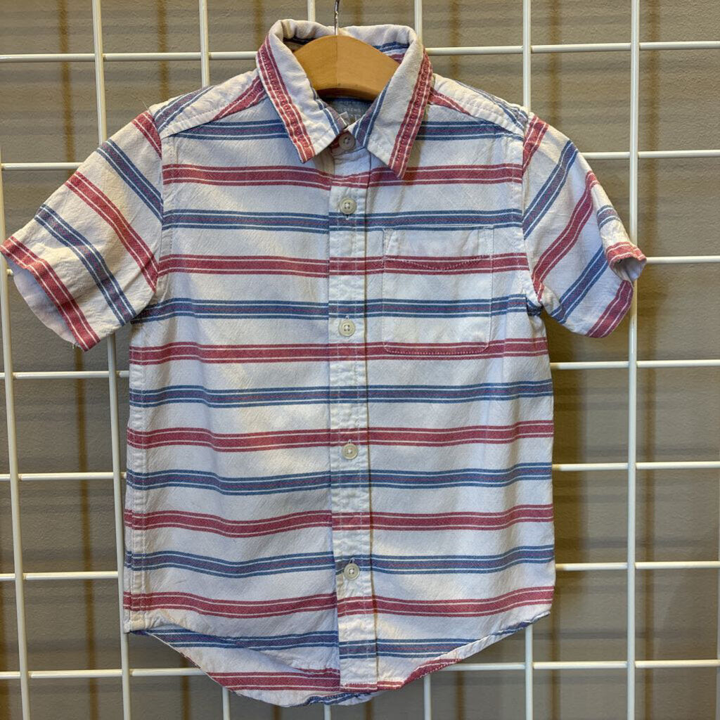 Childrens Place Striped SS Button Up 4T