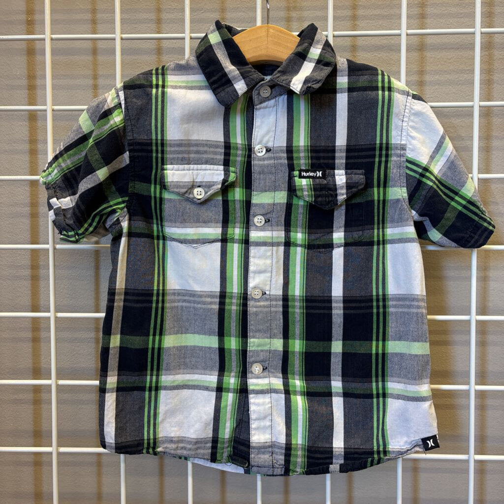 Hurley Plaid SS Button Up 4T