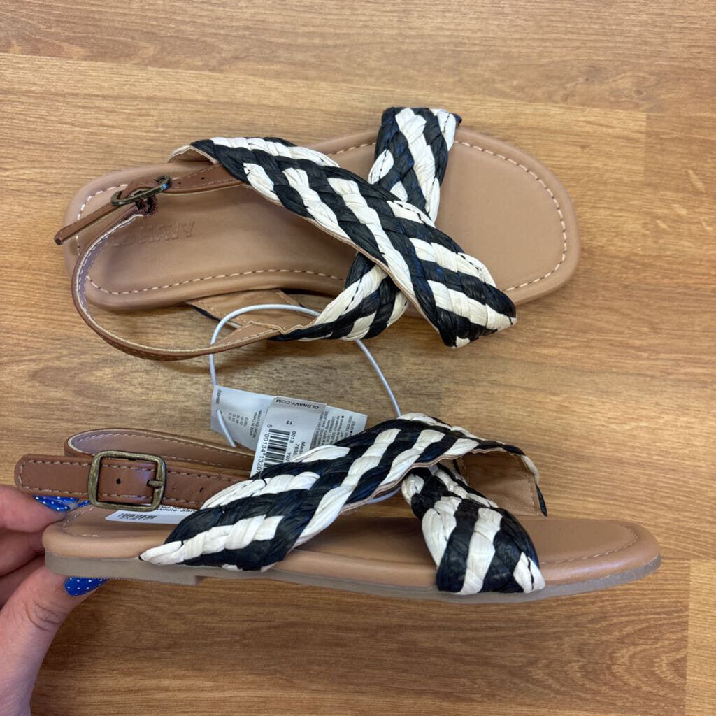 NEW Old Navy Black/White Sandals - 13
