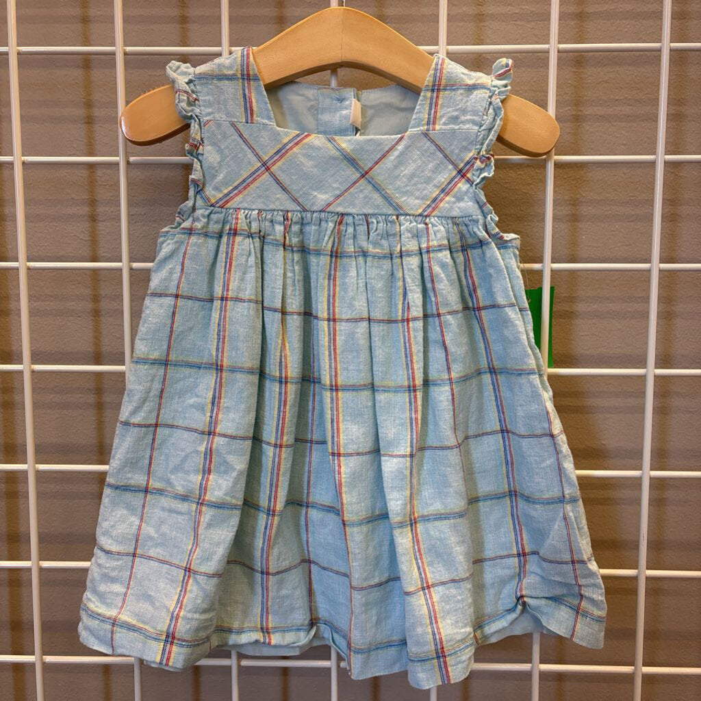 Janie & Jack Plaid Linen Tank Dress 18/24m