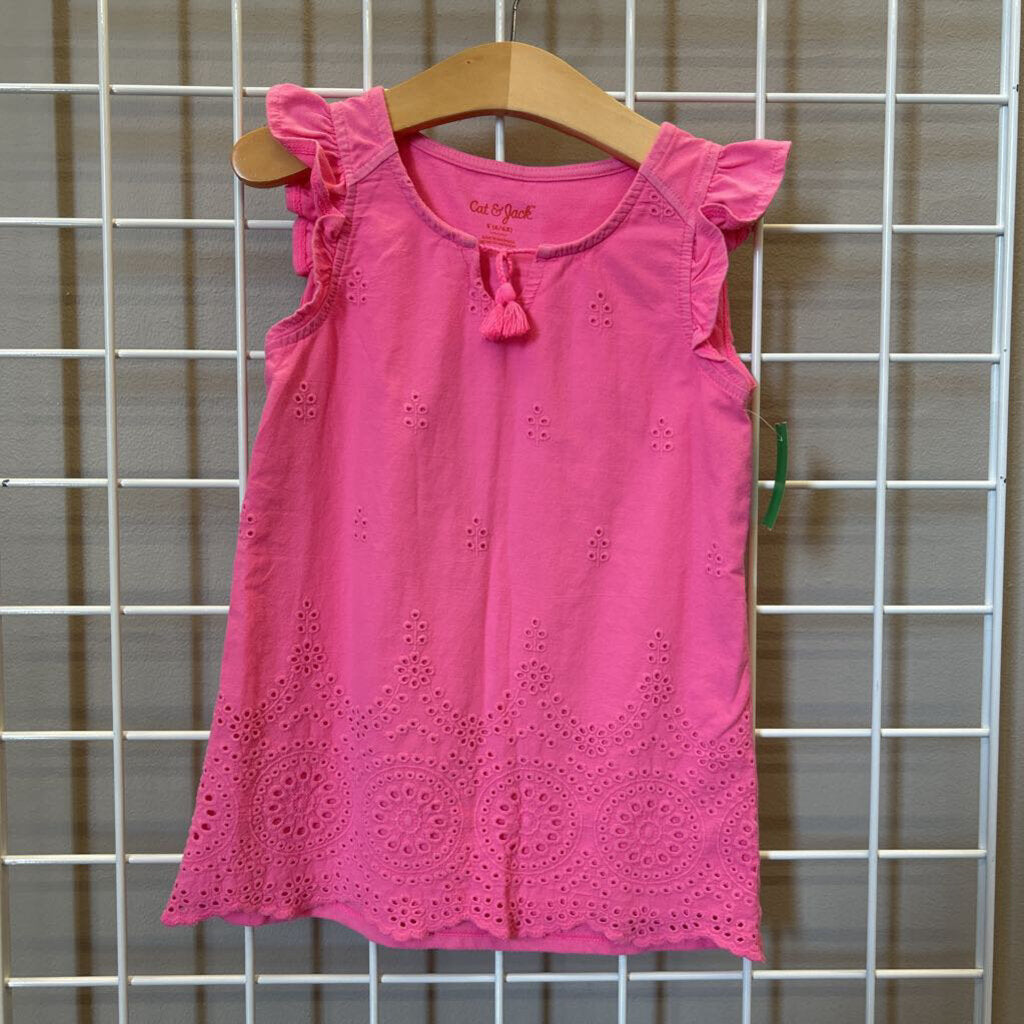 Cat & Jack Eyelet SS Top - 6/6x