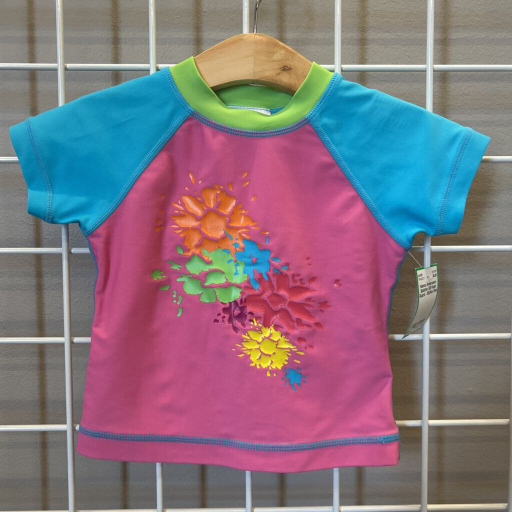 Hanna Andersson Splatter SS Rash Guard - 18/24m