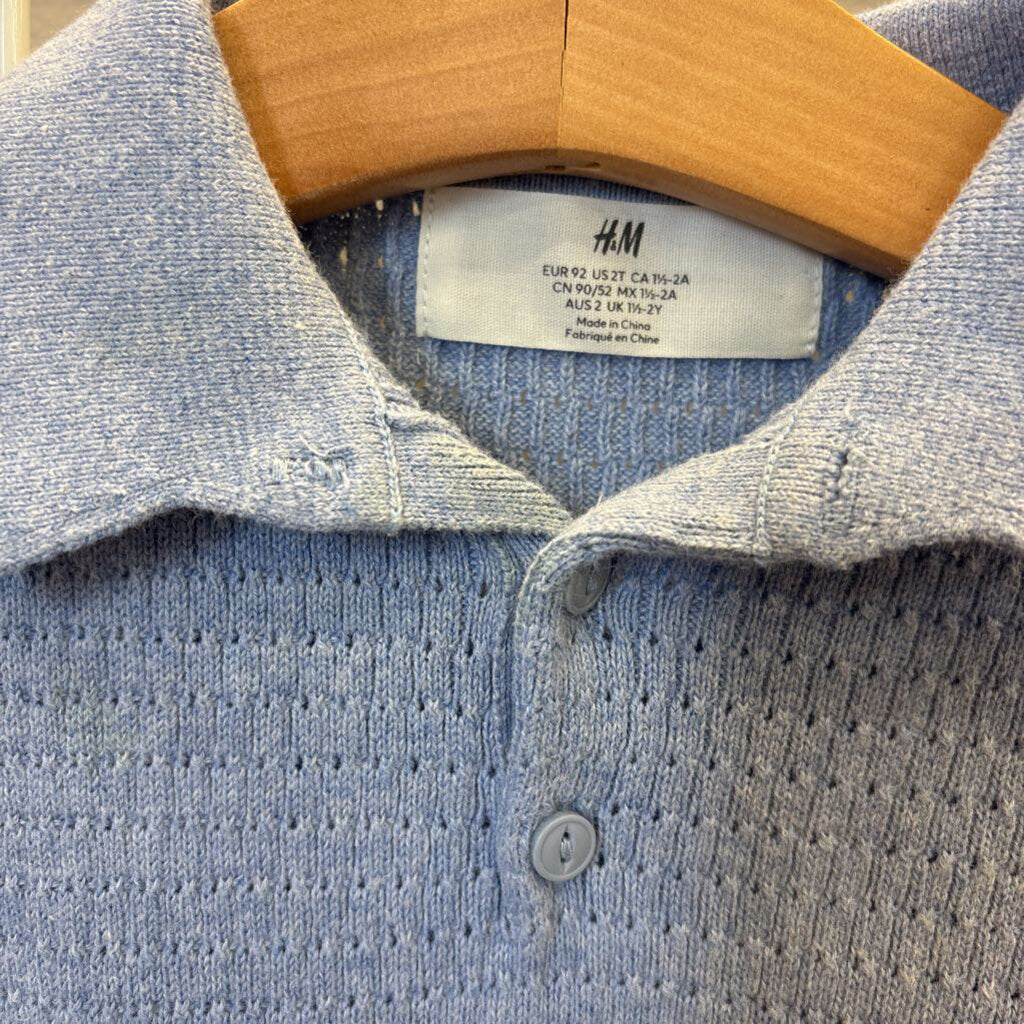 H&M Knit SS Polo (mark along collar) - 2T