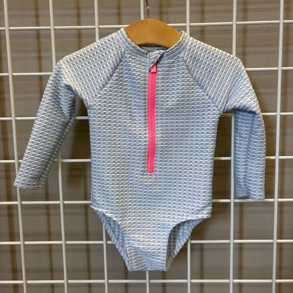 Old Navy Stripe LS One Pc Swim - 12/18m