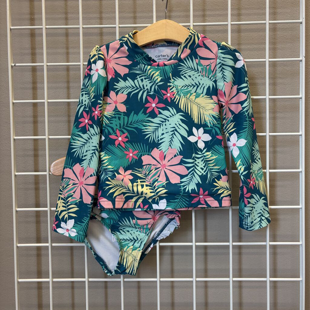 Carter's Floral Two Pc Swim (wear on back) - 4T